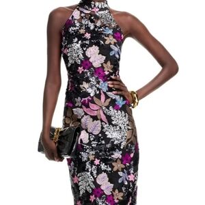 Elie Tahari Black Floral Dress